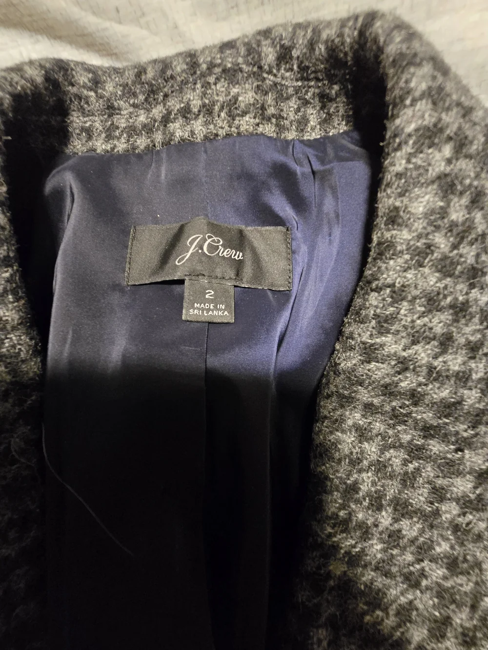 J. Crew Houndstooth Single-Breasted Blazer - Black & Gray